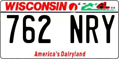 WI license plate 762NRY