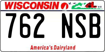 WI license plate 762NSB