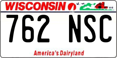 WI license plate 762NSC