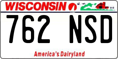 WI license plate 762NSD
