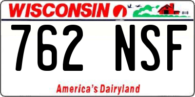WI license plate 762NSF