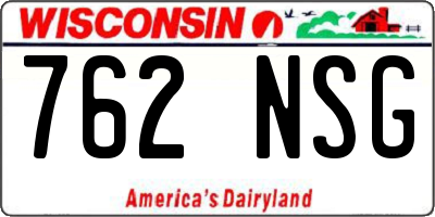 WI license plate 762NSG
