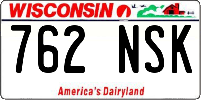 WI license plate 762NSK