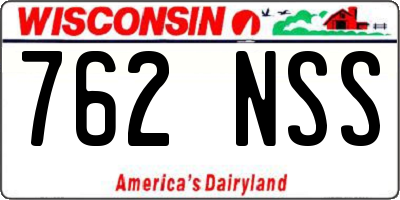 WI license plate 762NSS