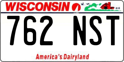 WI license plate 762NST