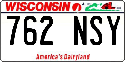 WI license plate 762NSY