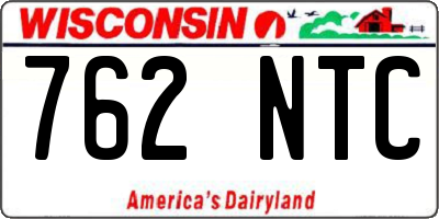 WI license plate 762NTC