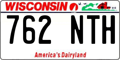 WI license plate 762NTH