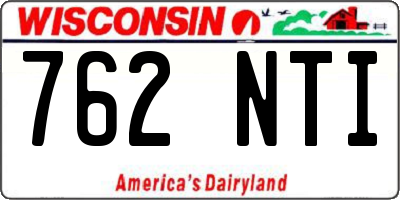 WI license plate 762NTI