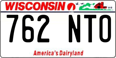 WI license plate 762NTO