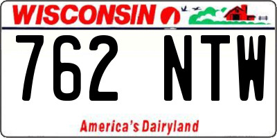 WI license plate 762NTW