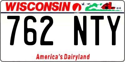 WI license plate 762NTY