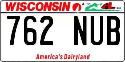 WI license plate 762NUB