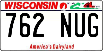 WI license plate 762NUG