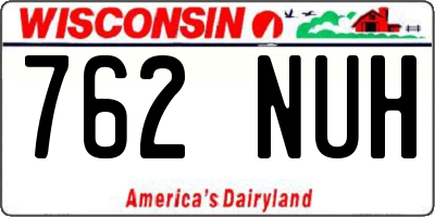 WI license plate 762NUH