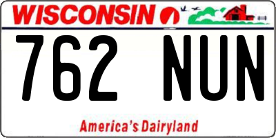 WI license plate 762NUN