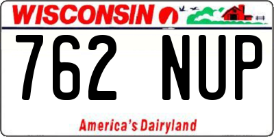 WI license plate 762NUP