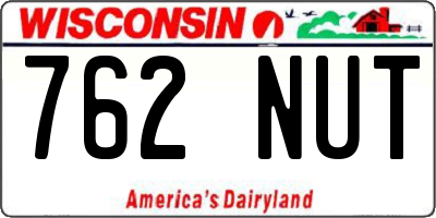 WI license plate 762NUT