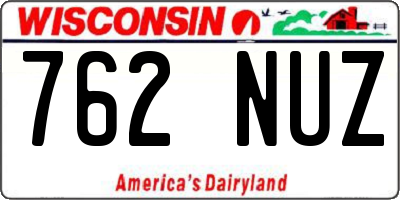 WI license plate 762NUZ