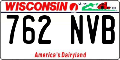 WI license plate 762NVB