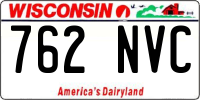 WI license plate 762NVC