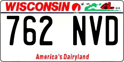 WI license plate 762NVD