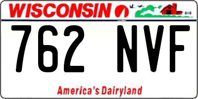 WI license plate 762NVF