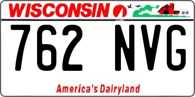 WI license plate 762NVG