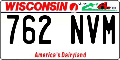 WI license plate 762NVM