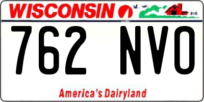 WI license plate 762NVO