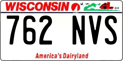 WI license plate 762NVS