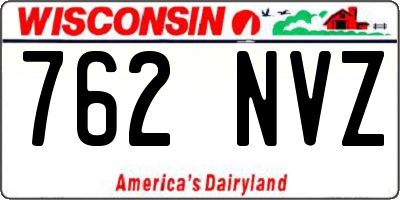 WI license plate 762NVZ