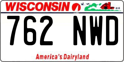 WI license plate 762NWD