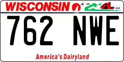 WI license plate 762NWE
