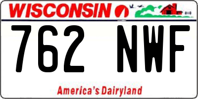 WI license plate 762NWF