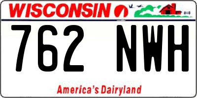 WI license plate 762NWH
