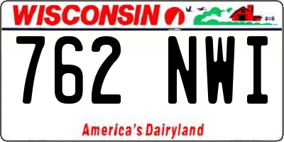 WI license plate 762NWI