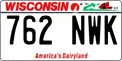 WI license plate 762NWK