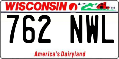WI license plate 762NWL