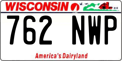 WI license plate 762NWP