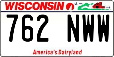 WI license plate 762NWW
