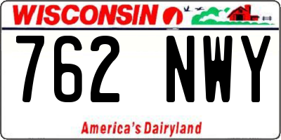 WI license plate 762NWY
