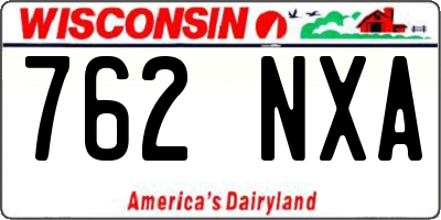 WI license plate 762NXA