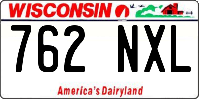 WI license plate 762NXL
