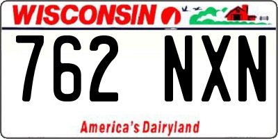 WI license plate 762NXN