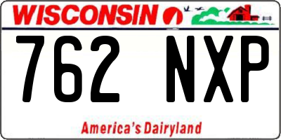 WI license plate 762NXP