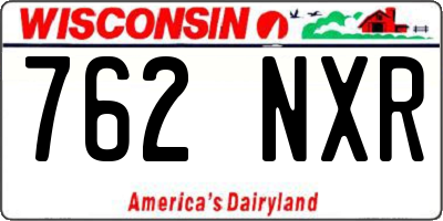 WI license plate 762NXR