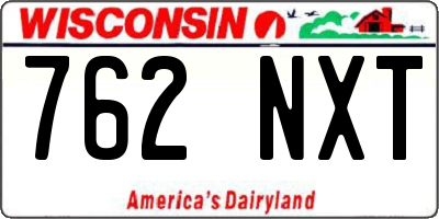 WI license plate 762NXT