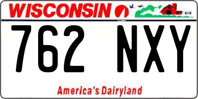 WI license plate 762NXY