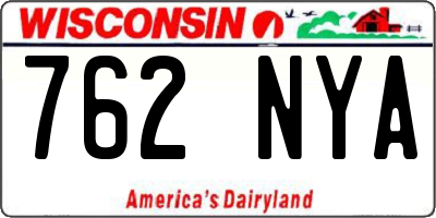 WI license plate 762NYA